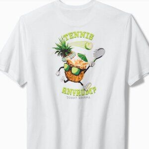 Tennis ANYRUM? Tommy BAhama Men's XL Tshirt White with Pineapple and green fish
